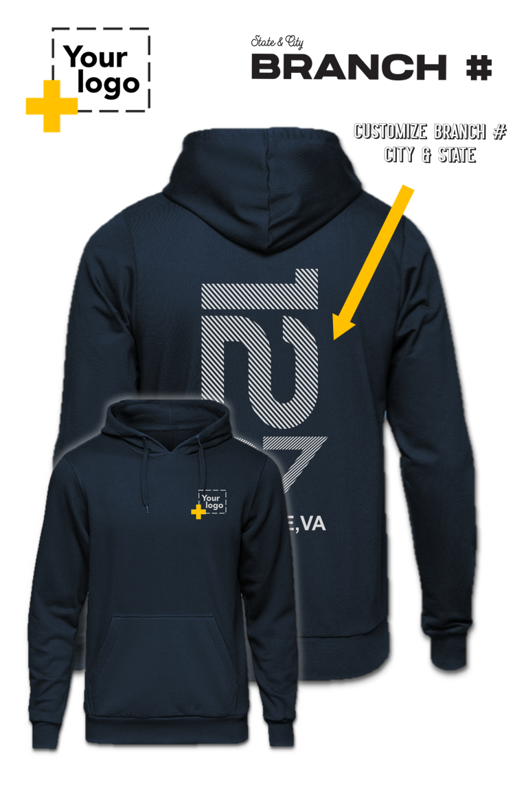 Custom Core Fleece Pullover Hooded Sweatshirt - Branch #