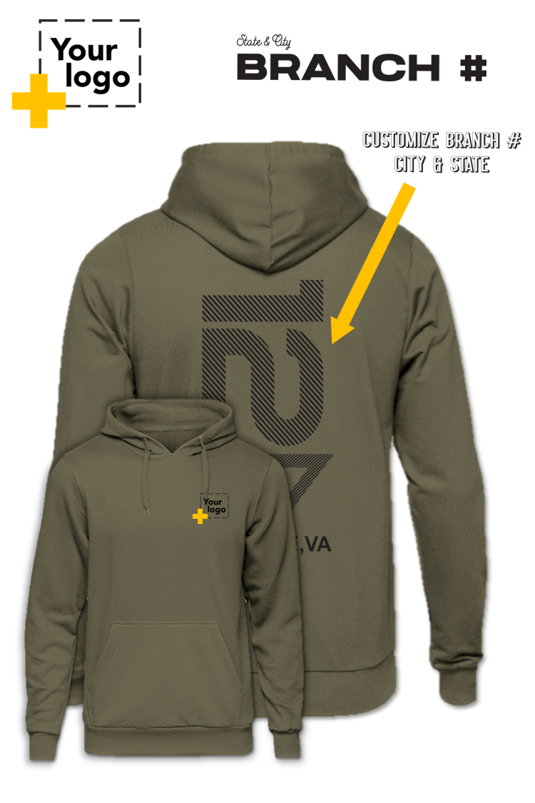 Custom Core Fleece Pullover Hooded Sweatshirt - Branch #