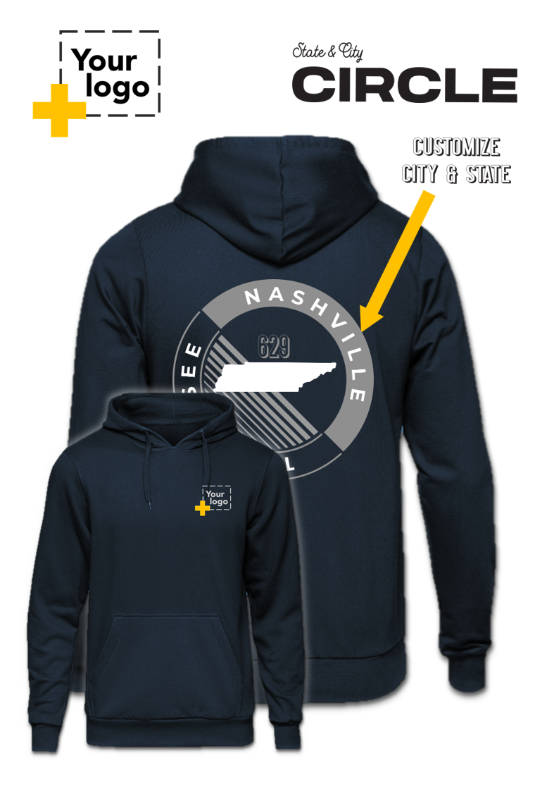 Custom Core Fleece Pullover Hooded Sweatshirt - CIRCLE