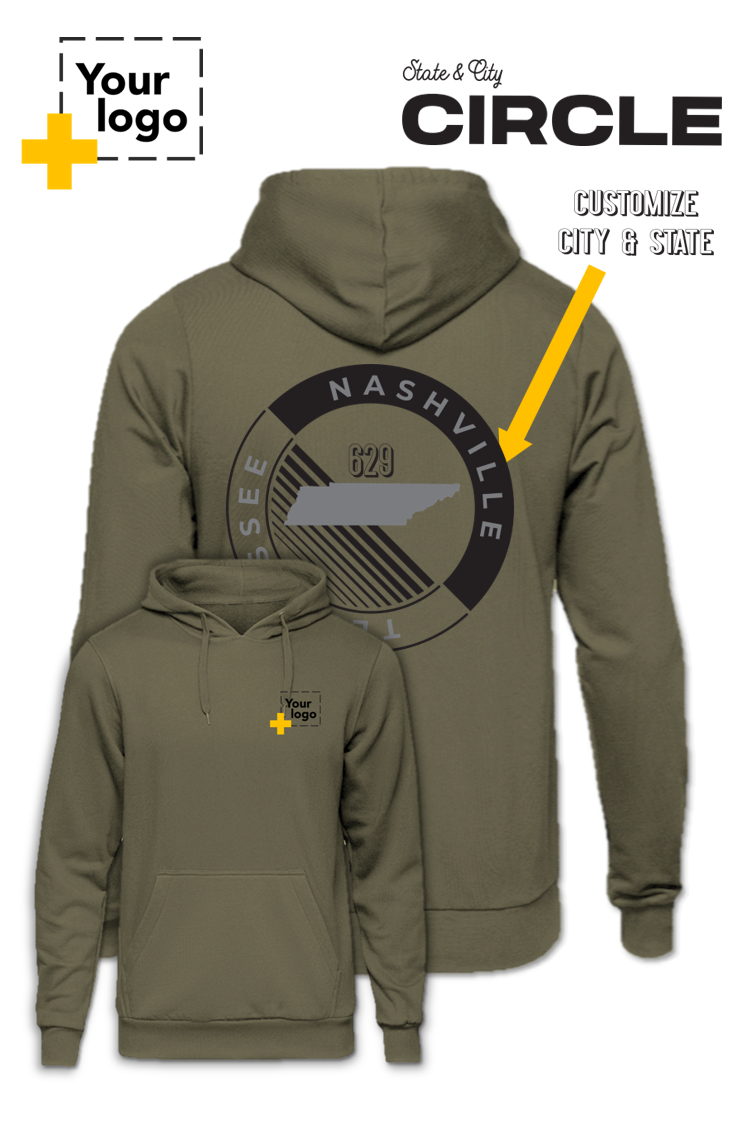 Custom Core Fleece Pullover Hooded Sweatshirt - CIRCLE