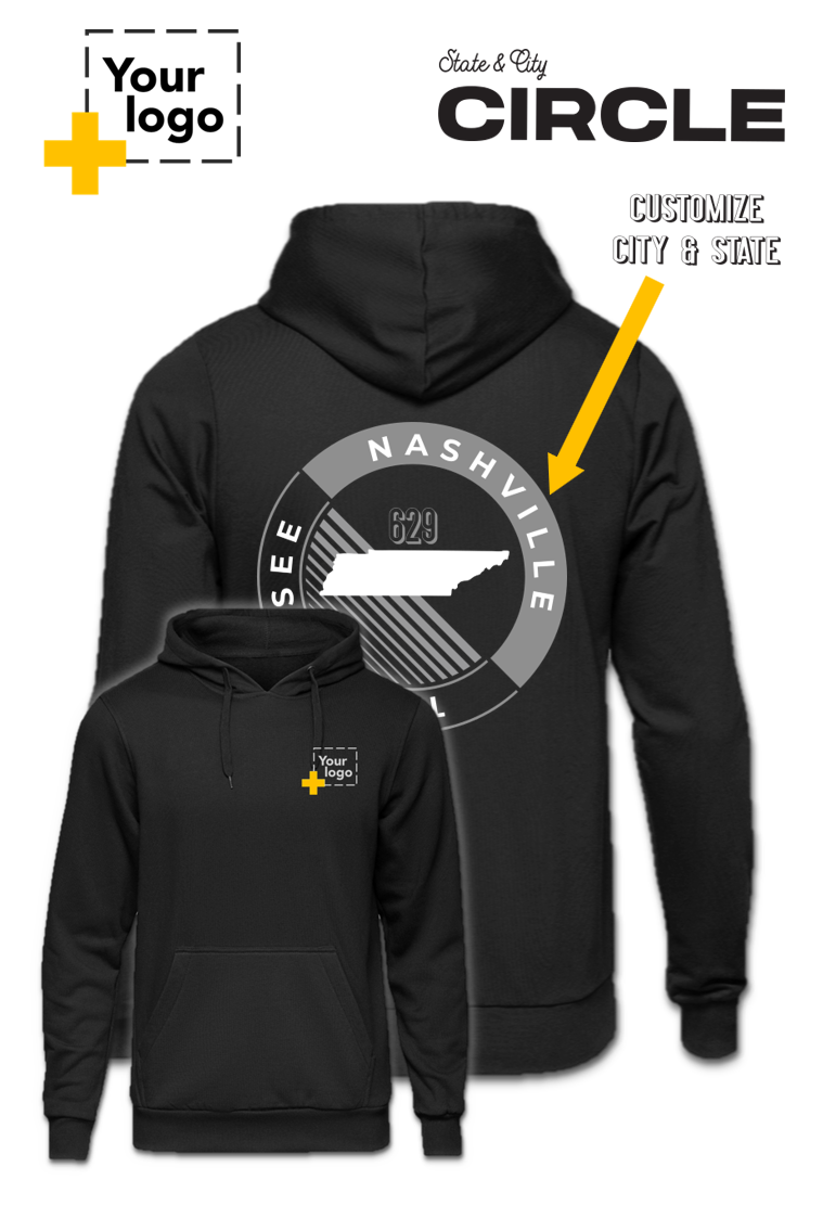 Custom Core Fleece Pullover Hooded Sweatshirt - CIRCLE