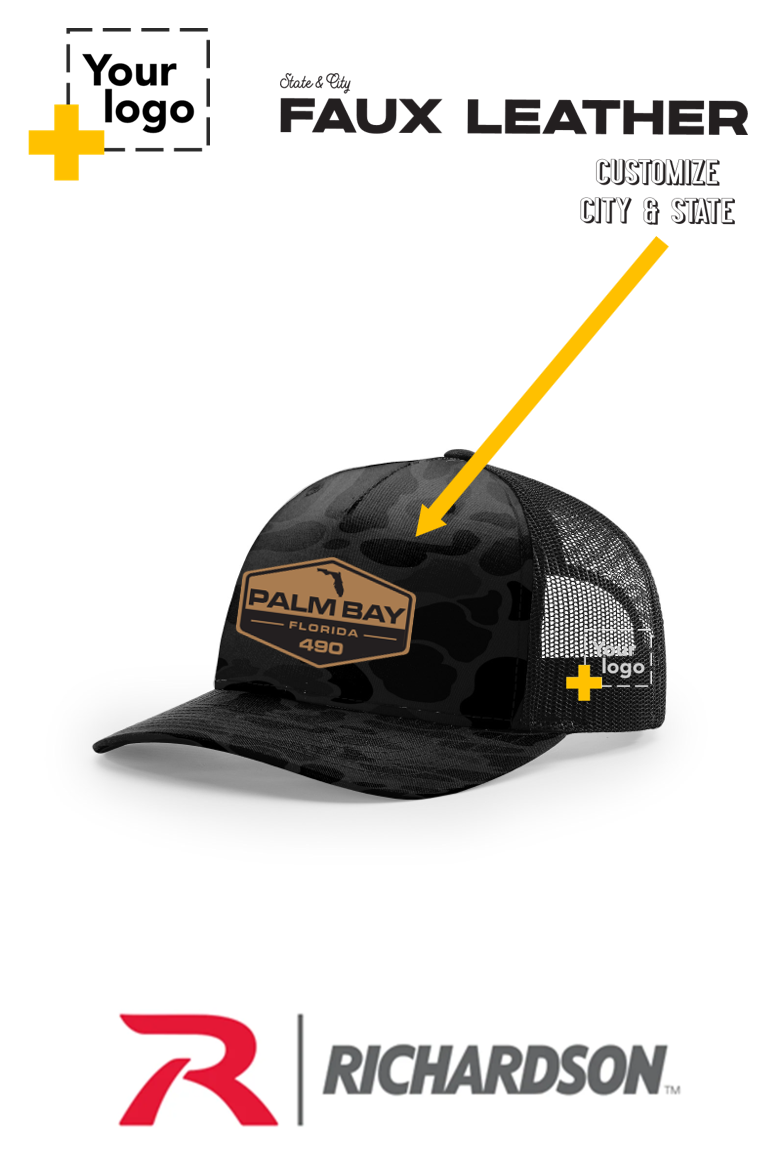 Custom Richardson 112PFP Trucker - Faux Leather Patch