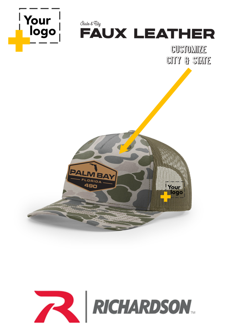 Custom Richardson 112PFP Trucker - Faux Leather Patch