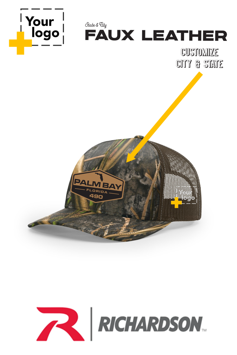 Custom Richardson 112PFP Trucker - Faux Leather Patch