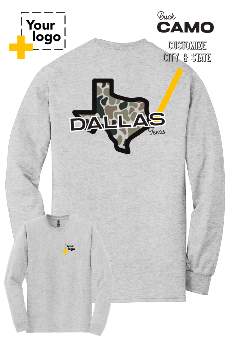 Custom Gildan® DryBlend® 50 Cotton/50 Poly Long Sleeve T-Shirt - Duck Camo