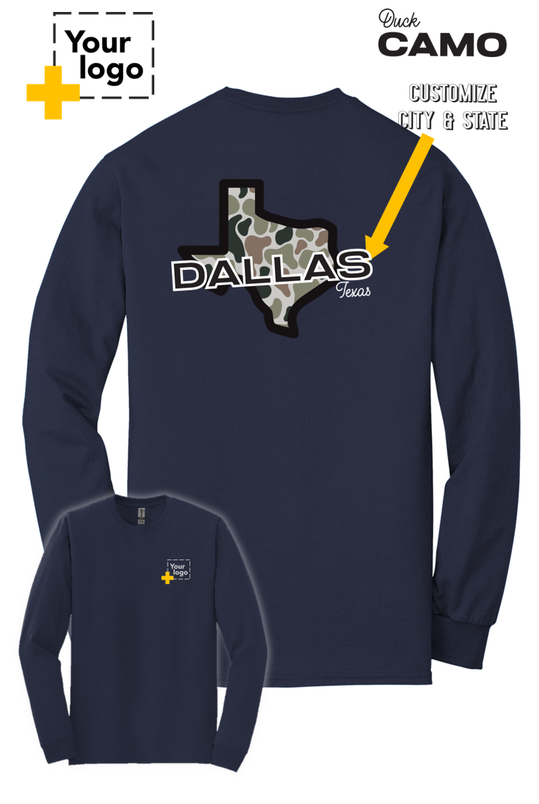 Custom Gildan® DryBlend® 50 Cotton/50 Poly Long Sleeve T-Shirt - Duck Camo