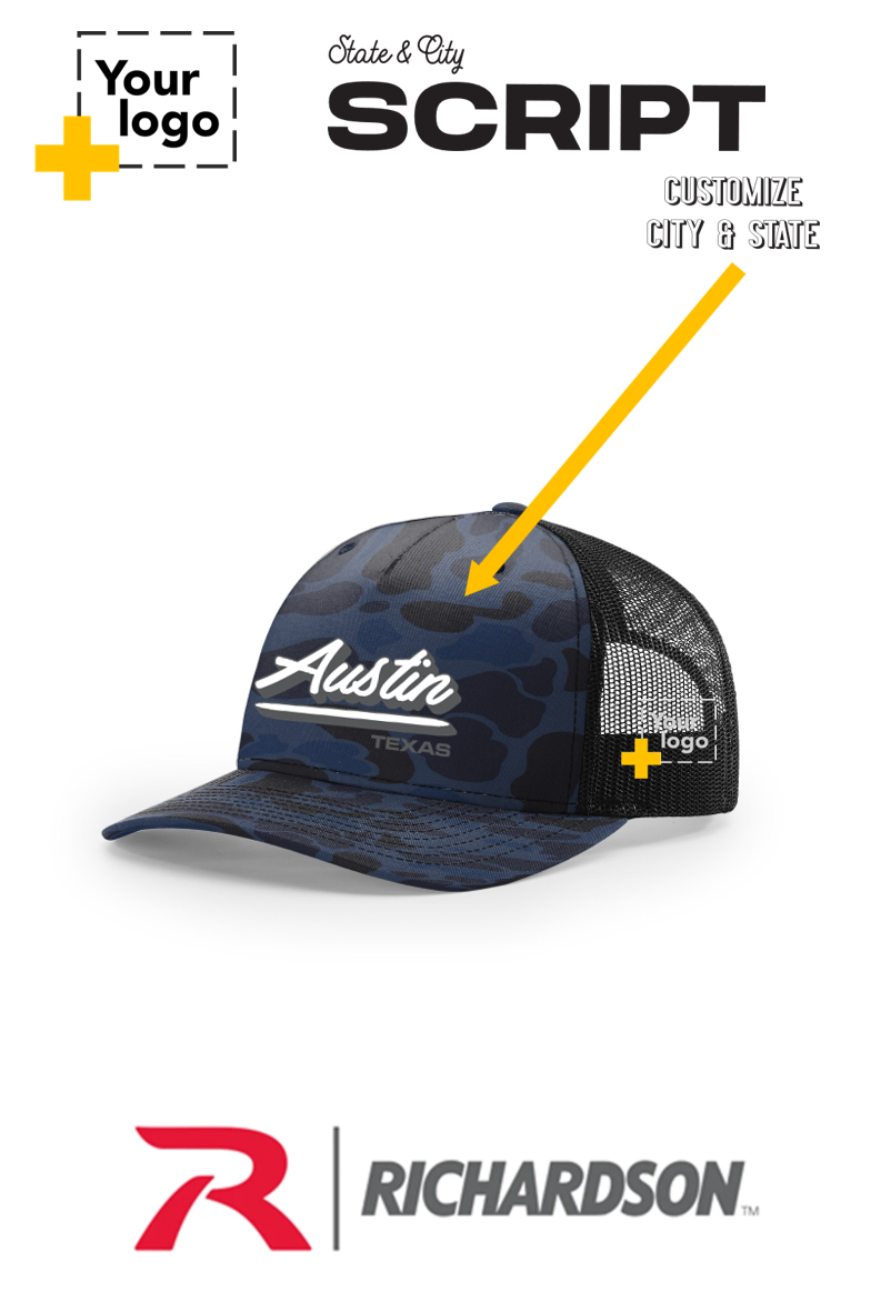Custom Richardson 112PFP Trucker - Script Embroidered