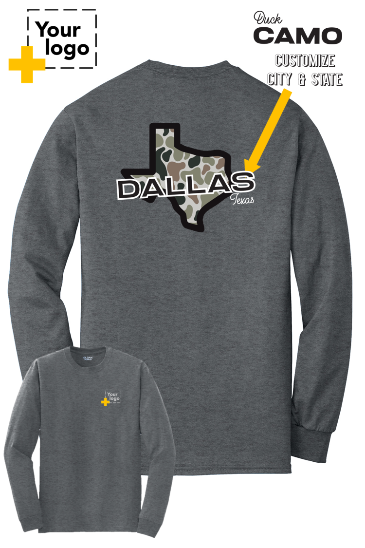 Custom Gildan® DryBlend® 50 Cotton/50 Poly Long Sleeve T-Shirt - Duck Camo