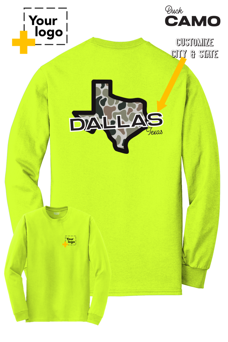 Custom Gildan® DryBlend® 50 Cotton/50 Poly Long Sleeve T-Shirt - Duck Camo