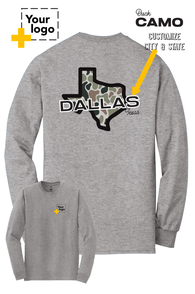 Custom Gildan® DryBlend® 50 Cotton/50 Poly Long Sleeve T-Shirt - Duck Camo