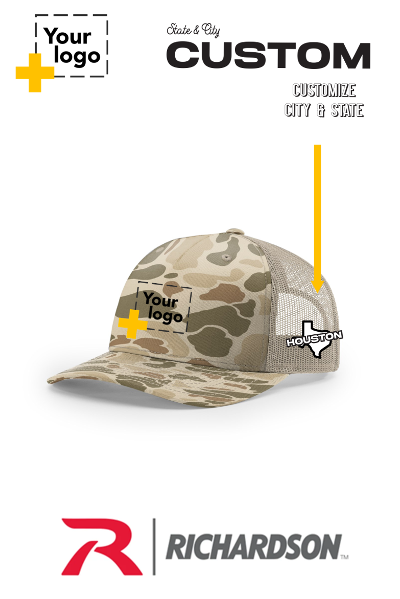 Custom Richardson 112PFP Trucker - City State Embroidered