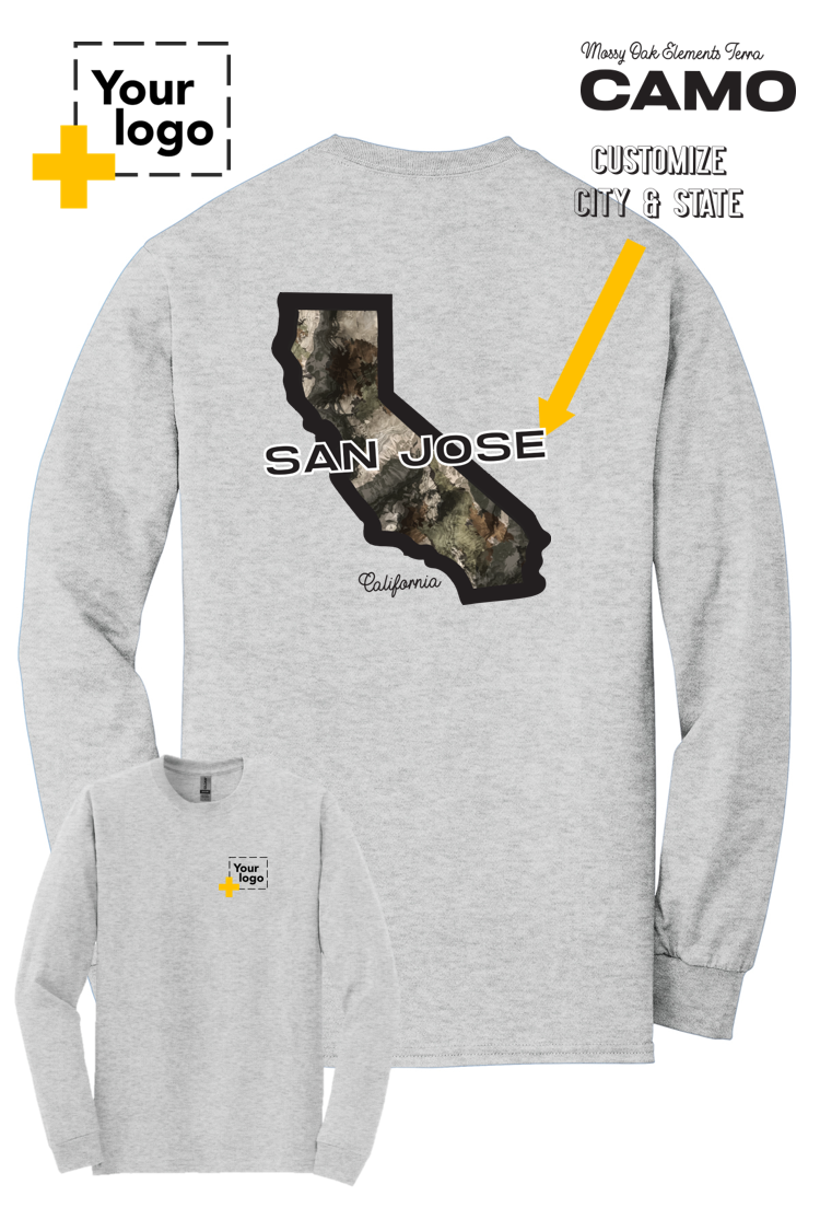 Custom Gildan® DryBlend® 50 Cotton/50 Poly Long Sleeve T-Shirt - Terra Camo