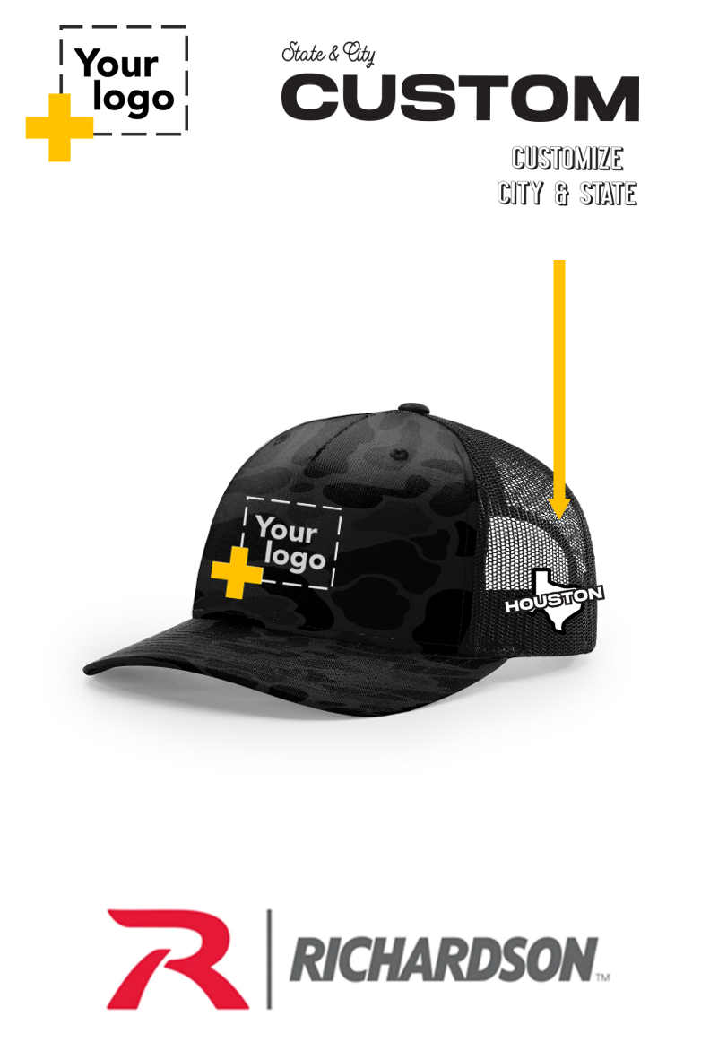 Custom Richardson 112PFP Trucker - City State Embroidered