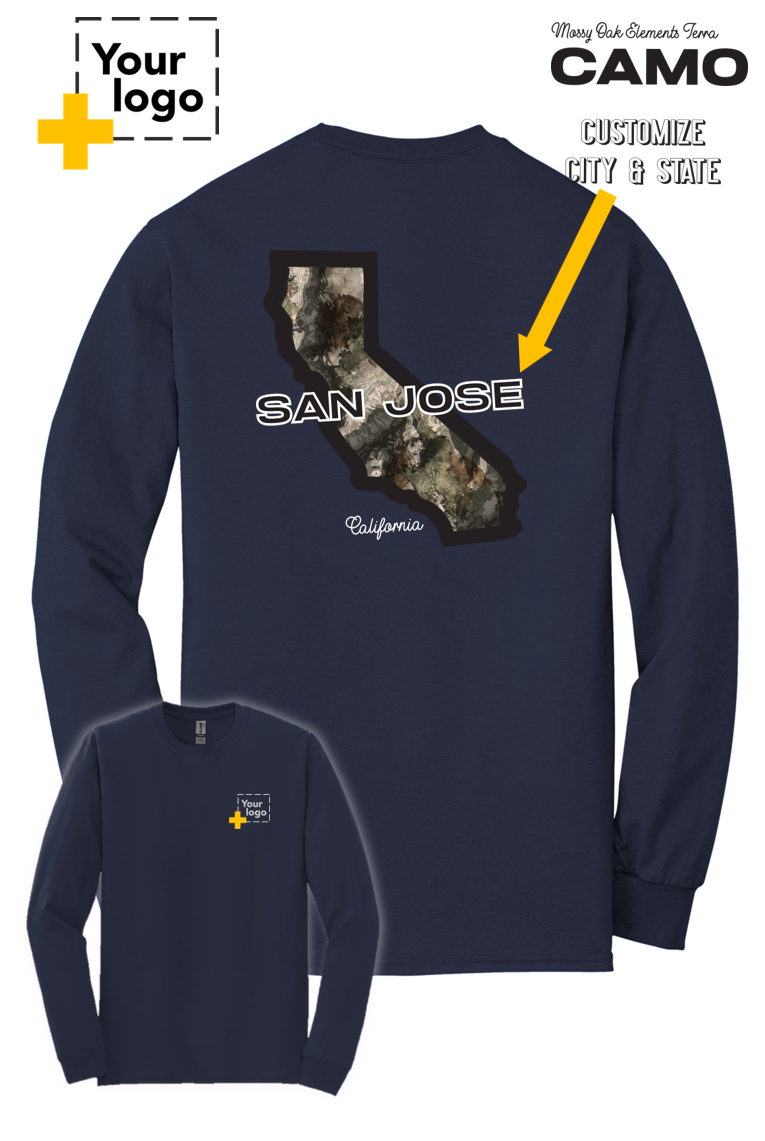 Custom Gildan® DryBlend® 50 Cotton/50 Poly Long Sleeve T-Shirt - Terra Camo