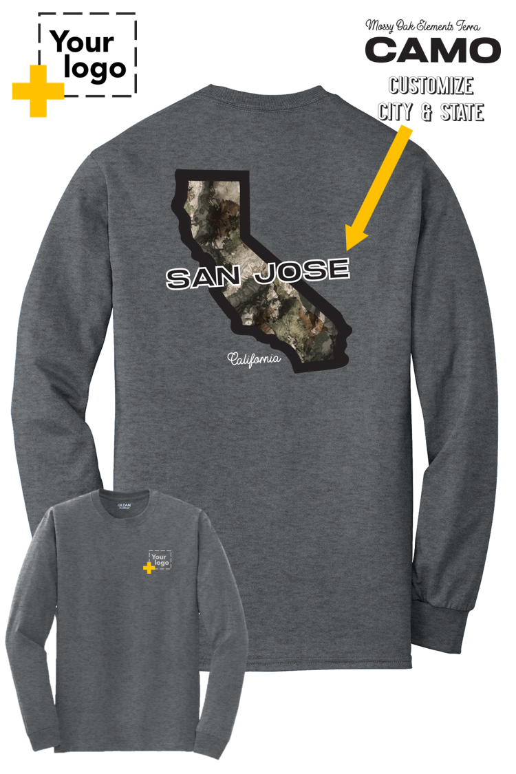 Custom Gildan® DryBlend® 50 Cotton/50 Poly Long Sleeve T-Shirt - Terra Camo