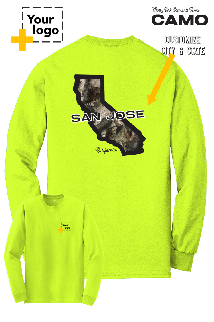 Custom Gildan® DryBlend® 50 Cotton/50 Poly Long Sleeve T-Shirt - Terra Camo