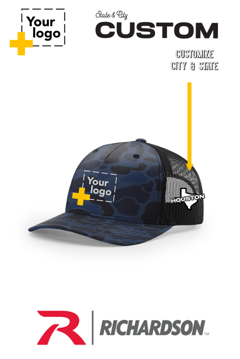 Custom Richardson 112PFP Trucker - City State Embroidered
