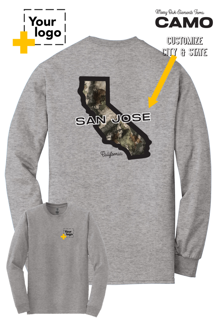 Custom Gildan® DryBlend® 50 Cotton/50 Poly Long Sleeve T-Shirt - Terra Camo