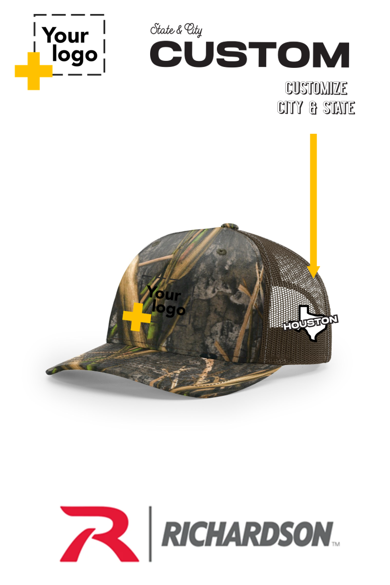 Custom Richardson 112PFP Trucker - City State Embroidered
