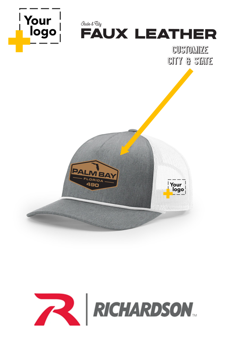 Custom Richardson 112FPR Trucker - Faux Leather Patch