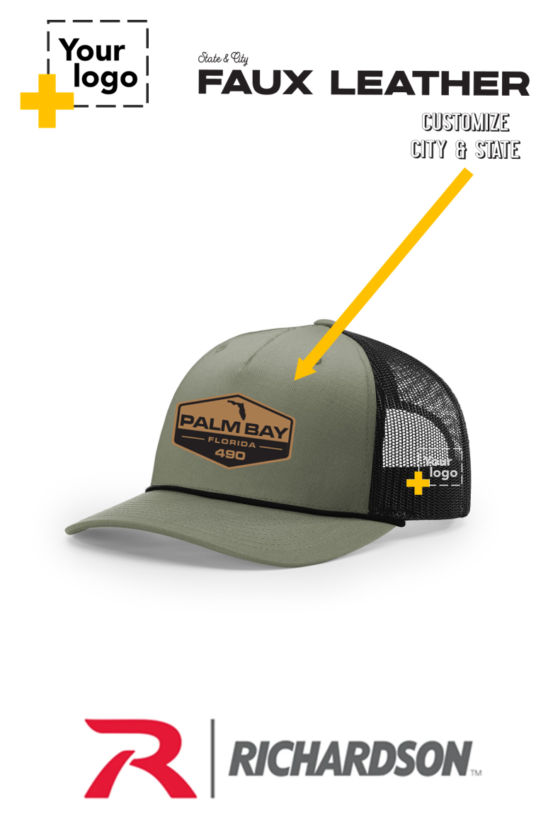 Custom Richardson 112FPR Trucker - Faux Leather Patch