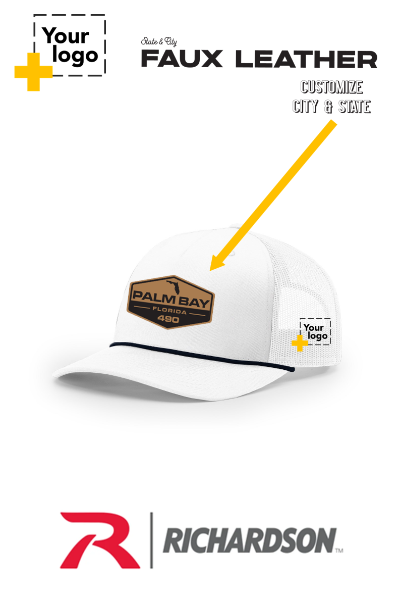 Custom Richardson 112FPR Trucker - Faux Leather Patch