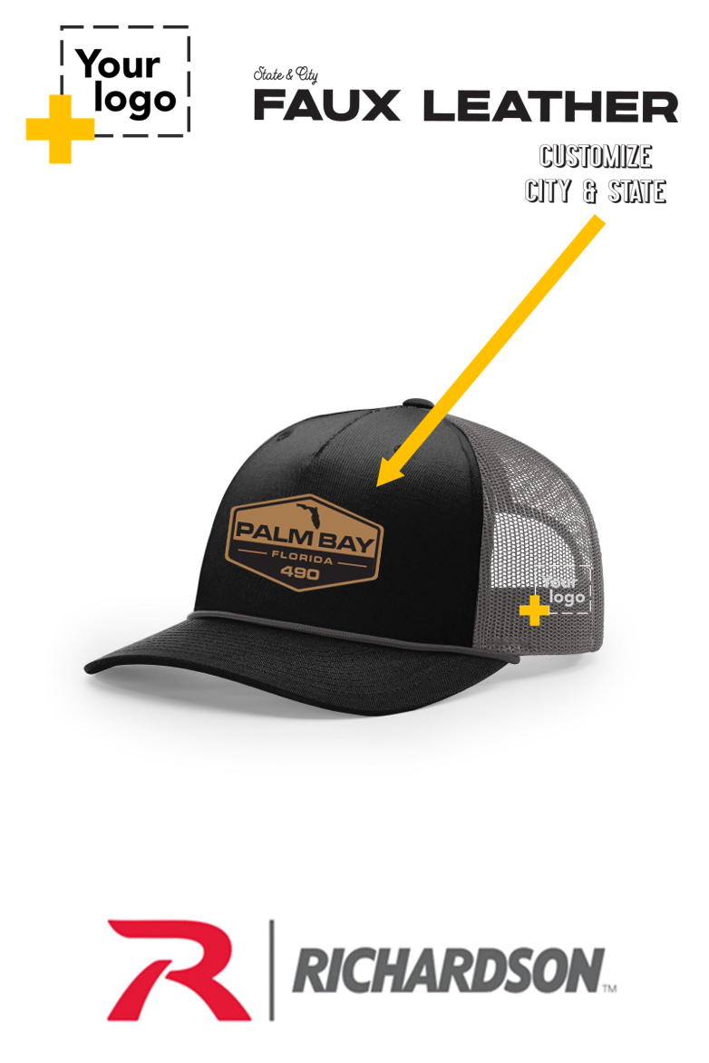 Custom Richardson 112FPR Trucker - Faux Leather Patch