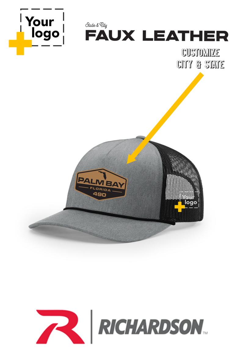 Custom Richardson 112FPR Trucker - Faux Leather Patch