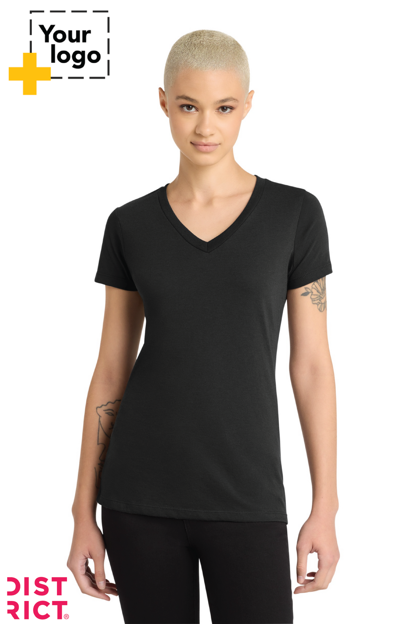 District® Women’s Perfect Blend® CVC V-Neck Tee