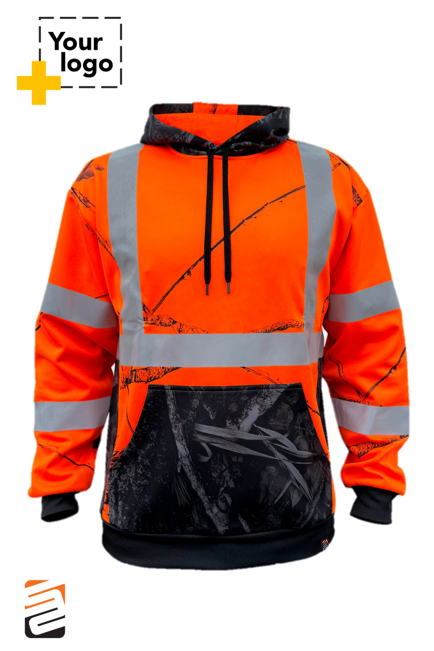 SS360º Daybreak Camo - Orange - Class 3 - Type-R - Reflective Safety Hoodie