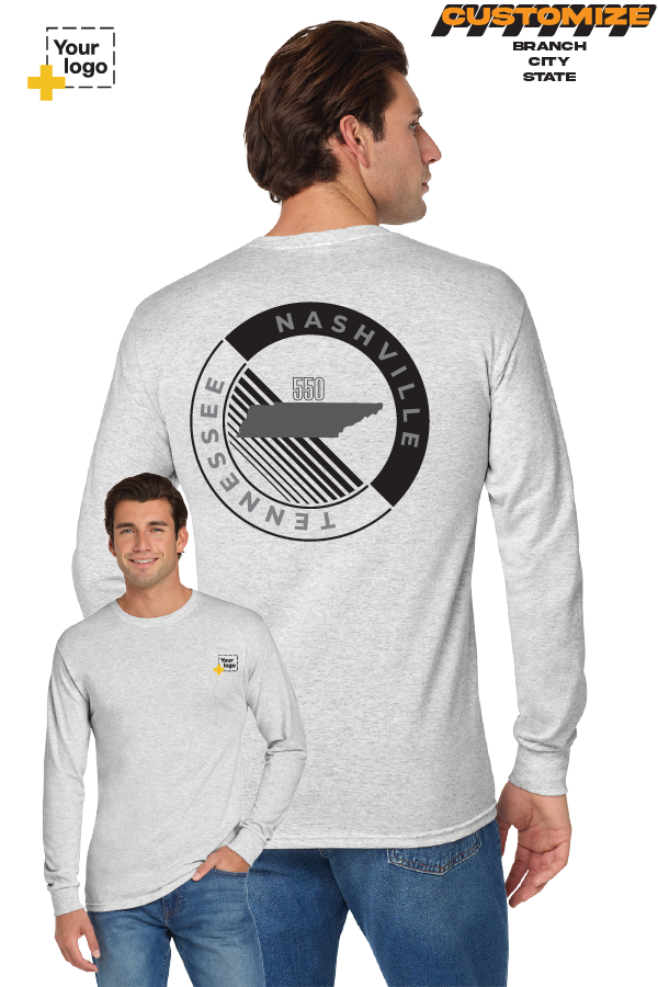 Custom Gildan® DryBlend® 50 Cotton/50 Poly Long Sleeve T-Shirt - CIRCLE