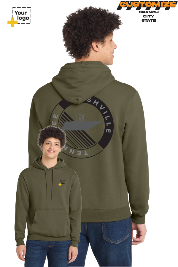 Custom Core Fleece Pullover Hooded Sweatshirt - CIRCLE