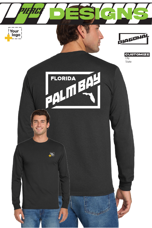 Custom Gildan® DryBlend® 50 Cotton/50 Poly Long Sleeve T-Shirt - DIAGONAL