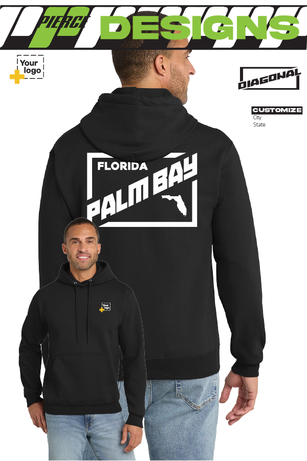 Custom Core Fleece Pullover Hooded Sweatshirt - DIAGONAL