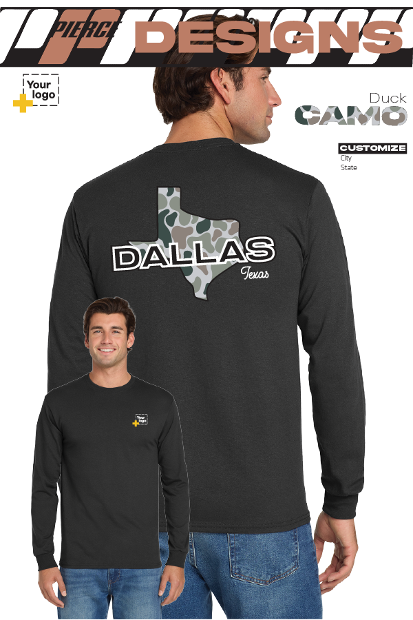 Custom Gildan® DryBlend® 50 Cotton/50 Poly Long Sleeve T-Shirt - Duck Camo