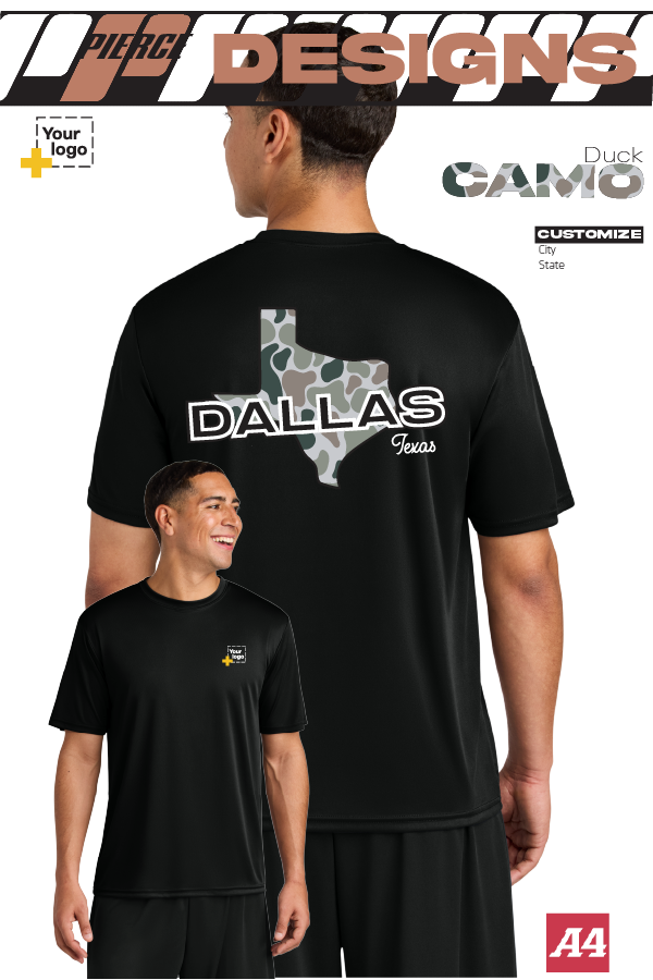 Custom A4 Cooling Performance Tee - Duck Camo