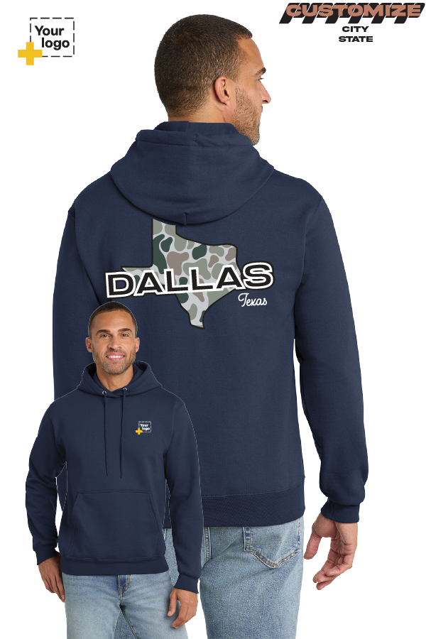 Custom Core Fleece Pullover Hooded Sweatshirt - Duck Camo
