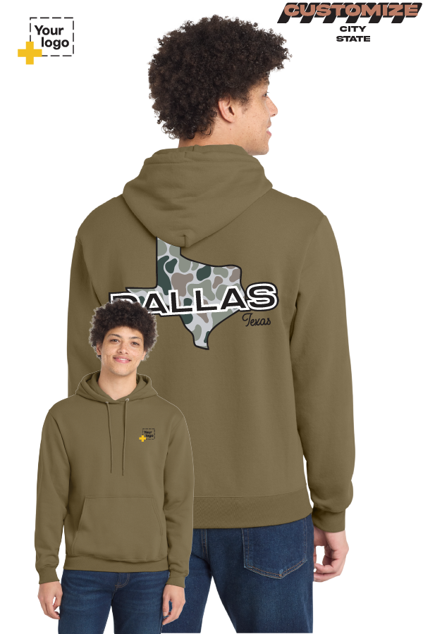 Custom Core Fleece Pullover Hooded Sweatshirt - Duck Camo