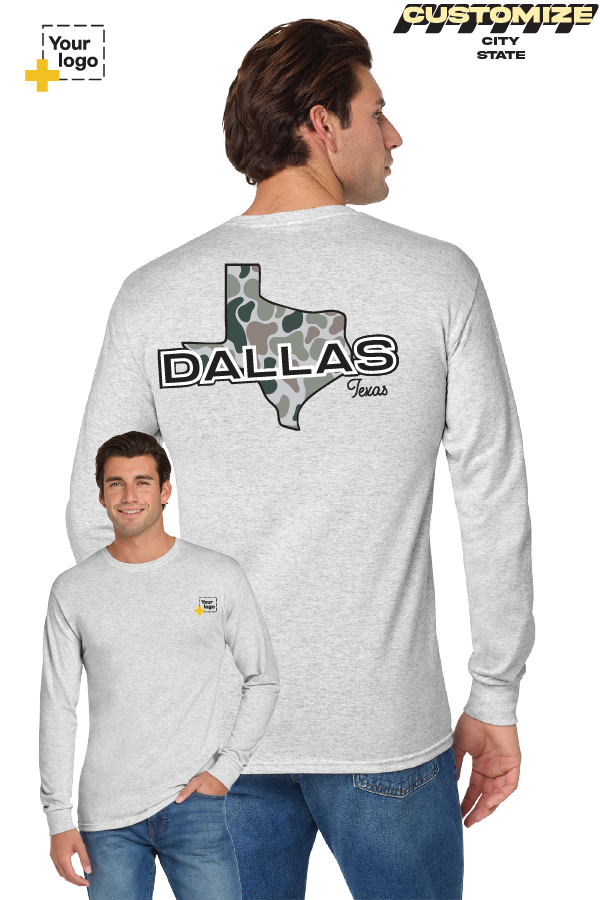 Custom Gildan® DryBlend® 50 Cotton/50 Poly Long Sleeve T-Shirt - Duck Camo