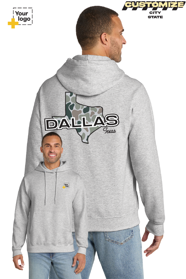 Custom Core Fleece Pullover Hooded Sweatshirt - Duck Camo