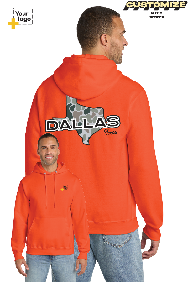 Custom Core Fleece Pullover Hooded Sweatshirt - Duck Camo