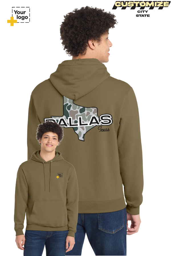 Custom Core Fleece Pullover Hooded Sweatshirt - Duck Camo