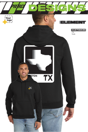 Custom Core Fleece Pullover Hooded Sweatshirt - ELEMENTS FADE