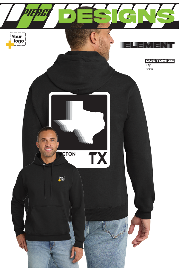 Custom Core Fleece Pullover Hooded Sweatshirt - ELEMENTS FADE