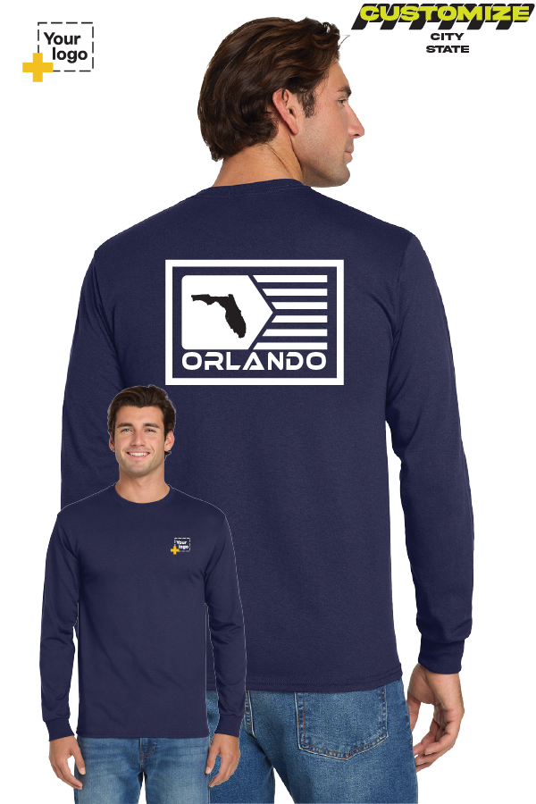 Custom Gildan® DryBlend® 50 Cotton/50 Poly Long Sleeve T-Shirt - GEOMETRIC FLAG