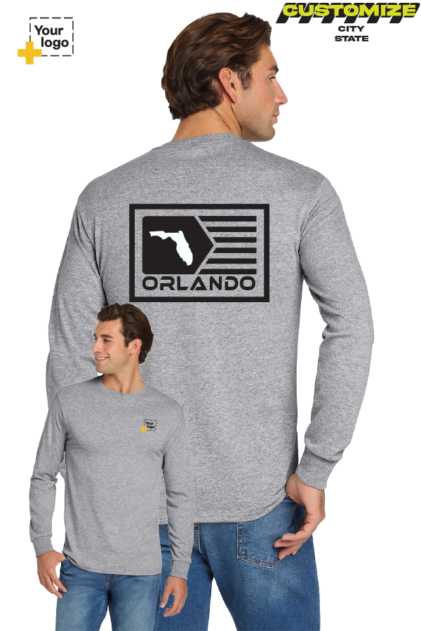 Custom Gildan® DryBlend® 50 Cotton/50 Poly Long Sleeve T-Shirt - GEOMETRIC FLAG