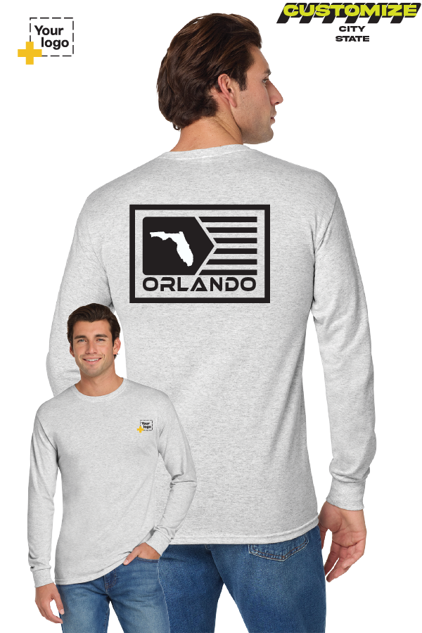Custom Gildan® DryBlend® 50 Cotton/50 Poly Long Sleeve T-Shirt - GEOMETRIC FLAG