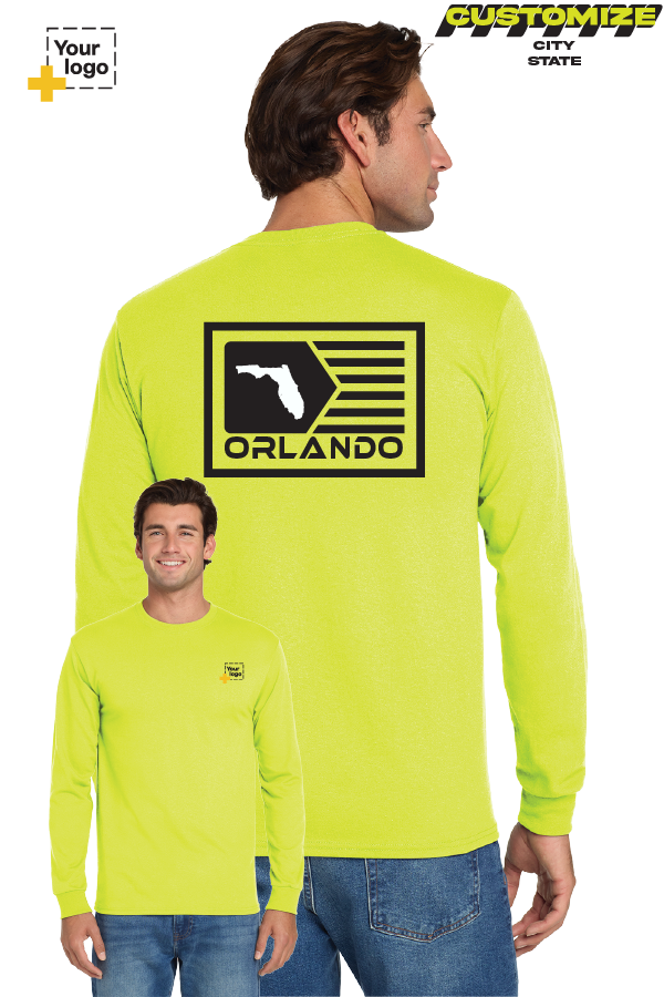 Custom Gildan® DryBlend® 50 Cotton/50 Poly Long Sleeve T-Shirt - GEOMETRIC FLAG
