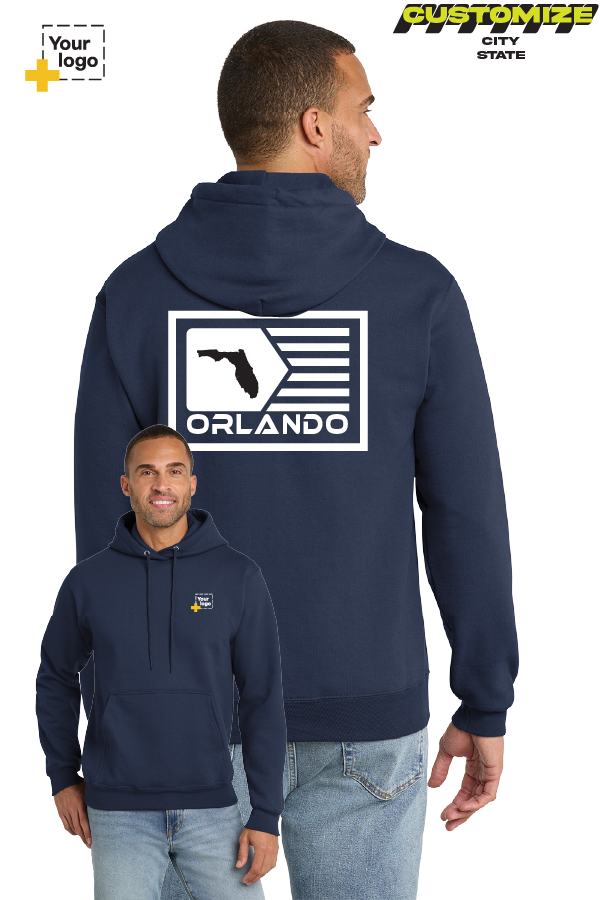 Custom Core Fleece Pullover Hooded Sweatshirt - GEOMETRIC FLAG