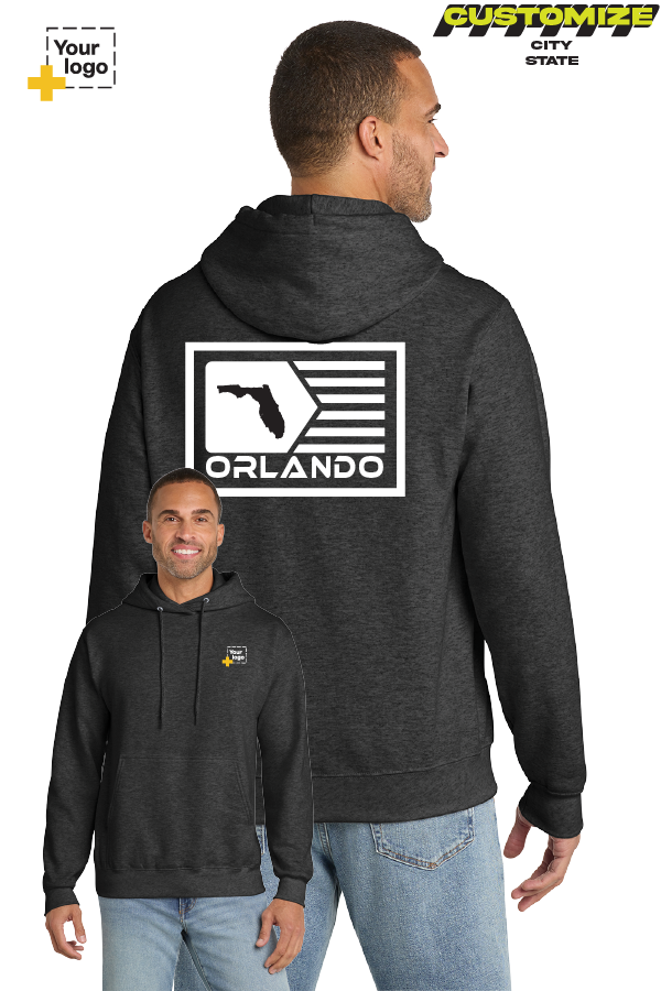 Custom Core Fleece Pullover Hooded Sweatshirt - GEOMETRIC FLAG